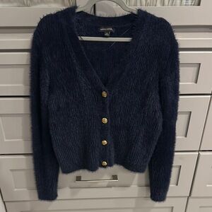 Navy Button-Up Sweater